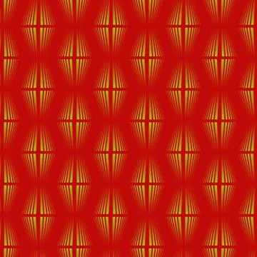 Abstract background of yellow small geometric shapes on a red background. 스톡 일러스트