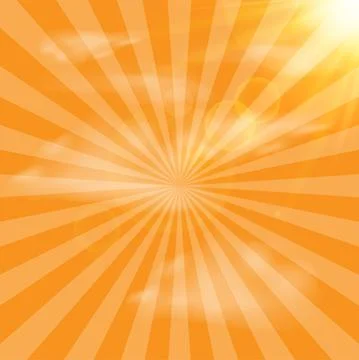 Abstract background with yellow sun rays. Vector Stock Illustration