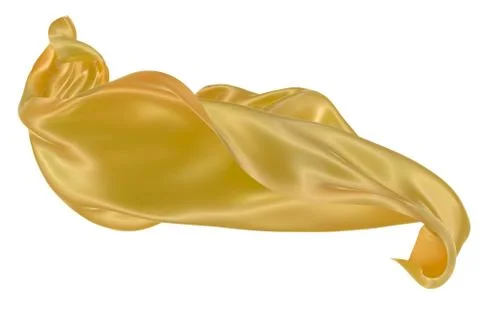 Abstract background of yellow wavy silk or satin. 3d rendering image. Stock Illustration