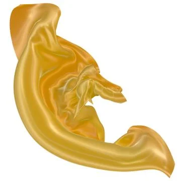 Abstract background of yellow wavy silk or satin. 3d rendering image. Stock Illustration