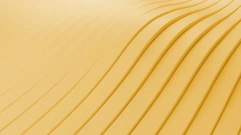 Abstract background with yellow wavy stripes. Abstract cut paper rippling str Stock Footage 142535424
