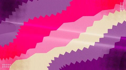 Abstract Background Zigzag and Wavy Lines Dynamic Pink Purple Geometric Des.. Stock Illustration