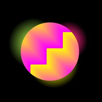 Abstract background with zigzag circle and radial gradient Stock Illustration