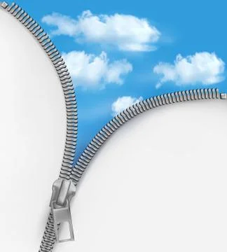 Abstract background with zipper and cloudy sky. vector. Stock Illustration