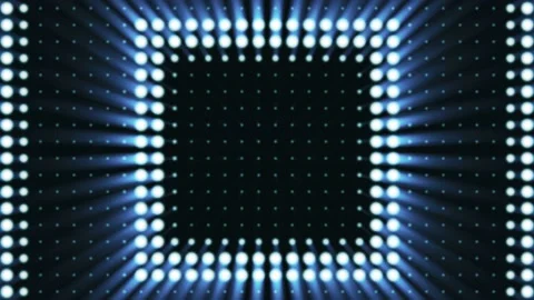 Abstract background zoom squares animation on led screen. Blue glowing 4k Loop Video stock 220795234