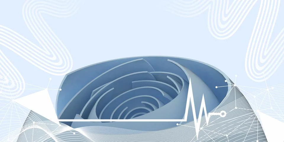 Abstract background.circle geometry Blue digital art in sound wave with wireless Stock Illustration