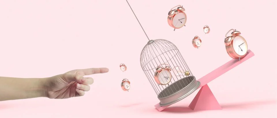 Abstract Background.Creative idea Clock in life and Business concept for Service Stock Illustration