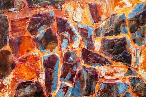 Abstract background,Old wall stone Cladding tiles patterns handcraft tiles pa Stock Photos