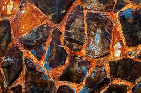 Abstract background,Old wall stone Cladding tiles patterns handcraft tiles pa Stock Photos