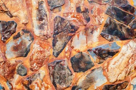 Abstract background,Old wall stone Cladding tiles patterns handcraft tiles pa Stock Photos