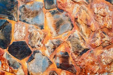 Abstract background,Old wall stone Cladding tiles patterns handcraft tiles pa Stock Photos