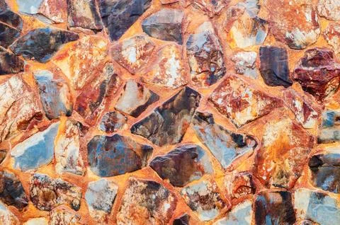 Abstract background,Old wall stone Cladding tiles patterns handcraft tiles pa Stock Photos