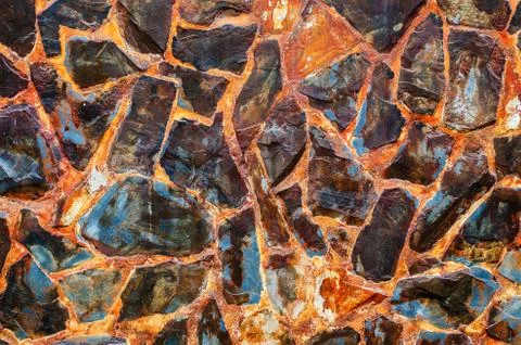 Abstract background,Old wall stone Cladding tiles patterns handcraft tiles pa Stock Photos