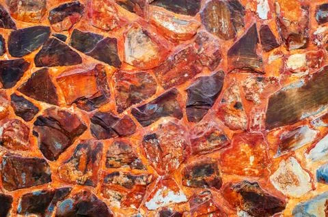 Abstract background,Old wall stone Cladding tiles patterns handcraft tiles pa Foto stock