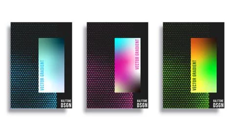 Abstract backgrounds with color gradient and halftone pattern design Illustrazione stock