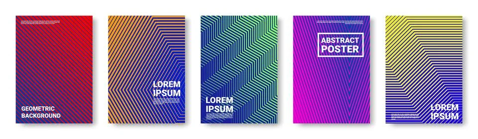Abstract backgrounds. Color line patterns. Modern graphic design. Bright Stock Illustration