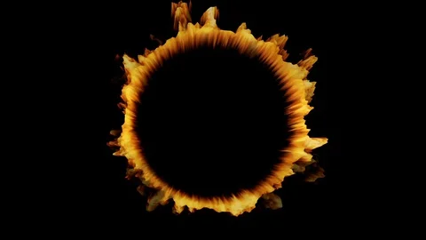 Abstract backgrounds fire circle frame Stock Footage 129700505