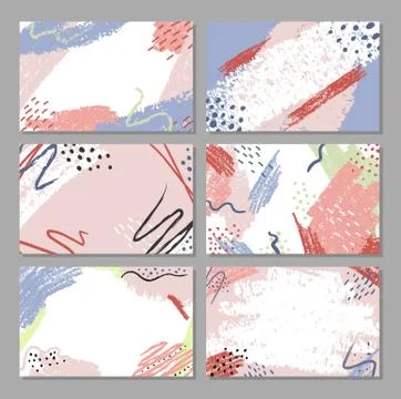 Abstract backgrounds set with minimal textures Stock Illustration