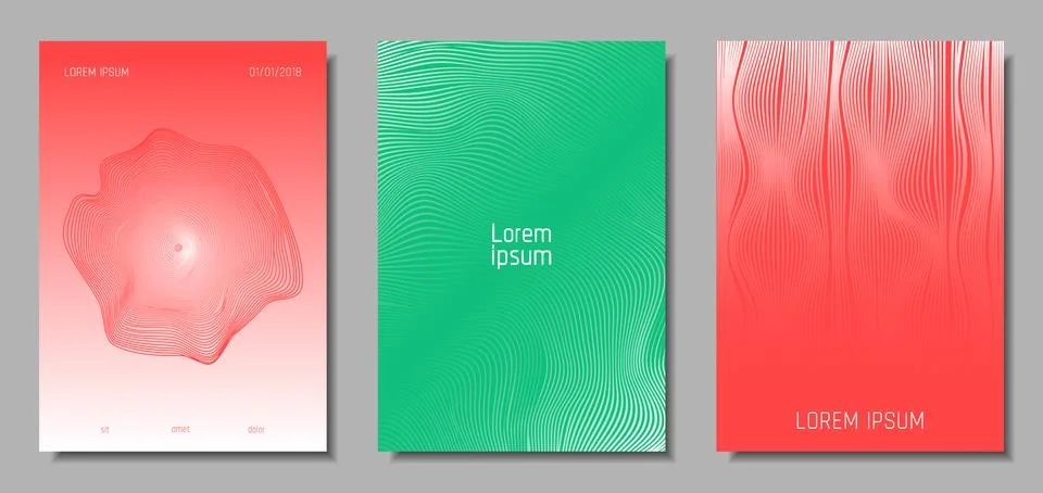 Abstract Backgrounds with Wave Lines. Stock Illustration