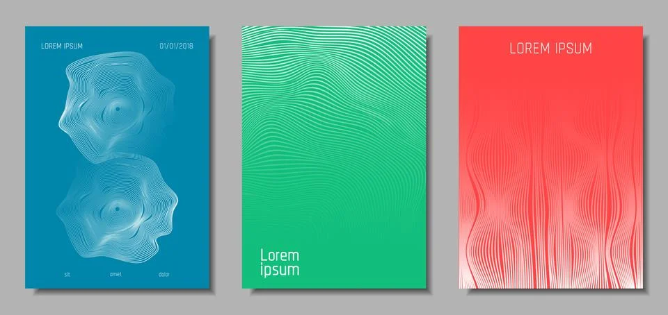 Abstract Backgrounds with Wave Lines. Stock Illustration