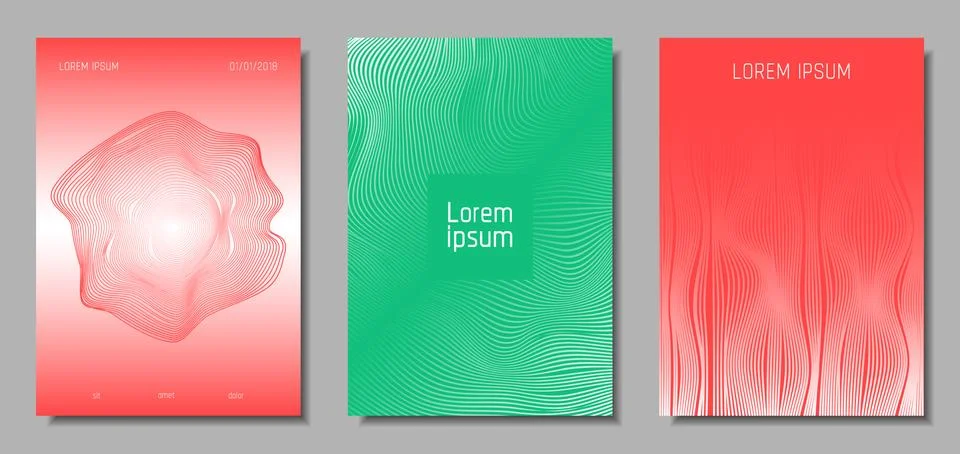 Abstract Backgrounds with Wave Lines. Stock Illustration