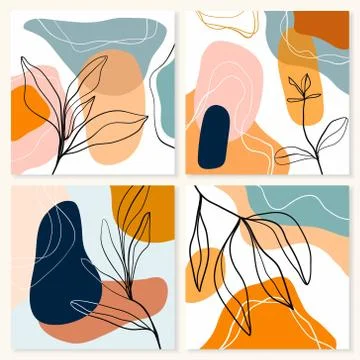 Abstract backgrounds/posters collection with four different artworks Illustrazione stock
