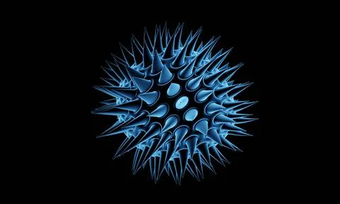 Abstract bacteria or virus cell in spherical shape with long antennas. Corona Stock Illustration