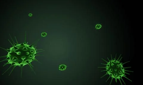 Abstract bacteria or virus cell in spherical shape with long antennas. Corona Stock Illustration