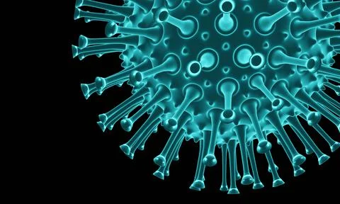 Abstract bacteria or virus cell in spherical shape with long antennas. Corona Stock Illustration