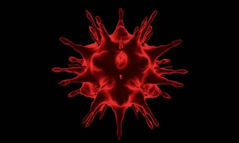 Abstract bacteria or virus cell in spherical shape with long antennas. Corona Stock Illustration