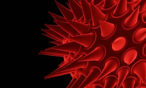 Abstract bacteria or virus cell in spherical shape with long antennas. Coro.. Illustrazione stock