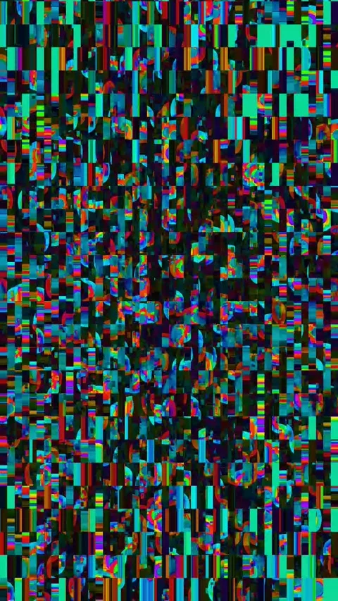 Abstract Bad TV 4K Vertical Loop — Glitch Digital VJ Asset Stock Footage 329813063