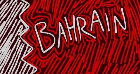 Abstract Bahrain Flag 2D animation 動画素材 100477539