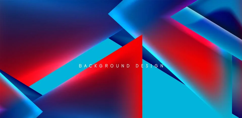Abstract bakground with overlapping triangles and fluid gradients for covers Stock-Illustration