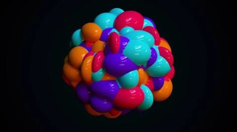 Abstract ball with changing textures. Geometric 3d render of sphere covere... Stock Photos