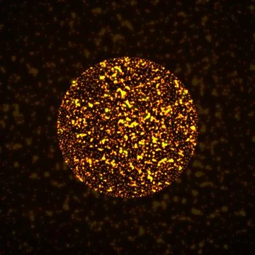 Abstract ball with glowing particles, circle with chaotic points, abstract .. Stock Illustration