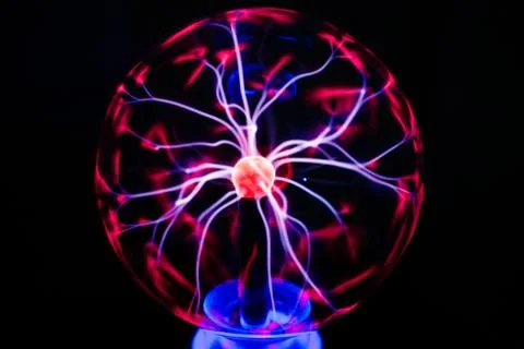 Abstract ball with lightnings. New technologies. Zippers. Stock Photos
