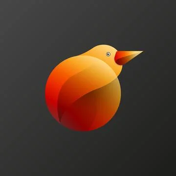 Abstract ball shape colorful gradient bird logo illustration Stock Illustration