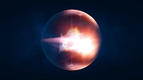 Abstract ball sphere planet iridescent energy transparent glass magic with .. Stock Footage 235830494
