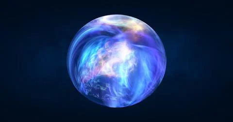Abstract ball sphere planet iridescent energy transparent glass magic with .. Stock Illustration