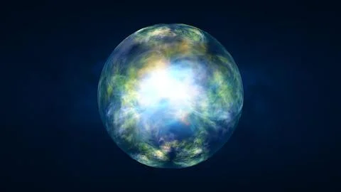 Abstract ball sphere planet iridescent energy transparent glass magic with .. Stock Illustration
