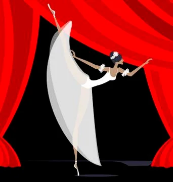 Abstract ballet dancer in white Stock Illustration