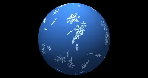 Abstract balloon with flying snowflakes inside Stock Footage 259201174