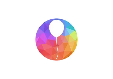 Abstract balloon isolated on white background. Party balloon icon Stock Illustration