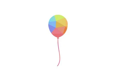 Abstract balloon isolated on white background. Party balloon icon Stock Illustration