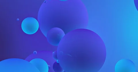 Abstract Balls. 3D Graphics. Neon Blue Stock Footage 128698121