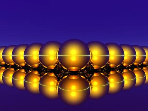 Abstract balls and their reflections Stock Illustration