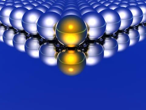 Abstract balls and their reflections Stock Illustration