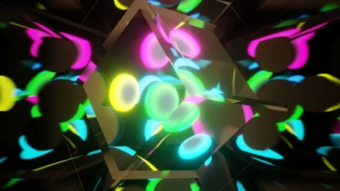 Abstract balls in a glass cube Stock Footage 170670904