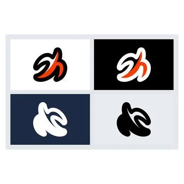Abstract Banana Fruit Vector Icon Logo Set Stock Illustration
